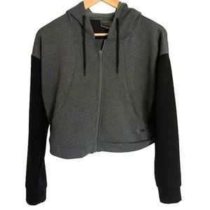 GYMSHARK GREY AND BLACK FULL ZIP HOODIE SIZE MEDIUM